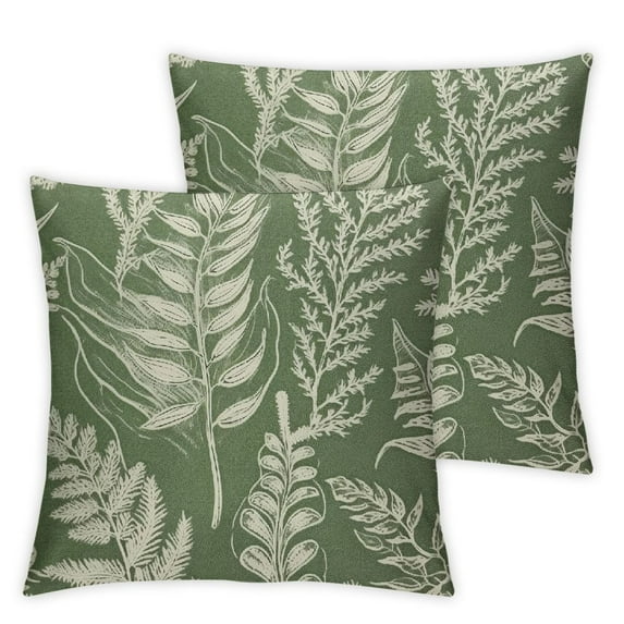 HENGT Spring Ferns Flower Throw Pillow Covers 2pcs Holiday Cushion Case Decoration for Sofa Couch