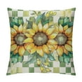 thumbnail image 1 of HENGT  Sunflower Gray Buffalo Plaid Summer Throw Pillow Cover, Flower Cushion Case for Sofa Couch, 1 of 5