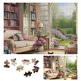HENGT Tea Time Cabin Puzzle for Adults, Book Cozytime Garden Jigsaw