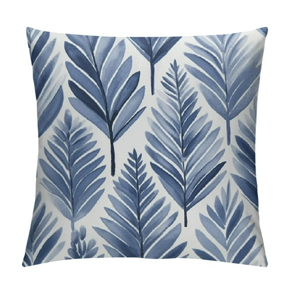 HENGT Throw Pillow Cases Cozy Fleece Two-Tone Geometric Tree Leaves Decorative Cushion Covers for Couch Bed Sofa Farmhouse Decoration Navy Blue Grey