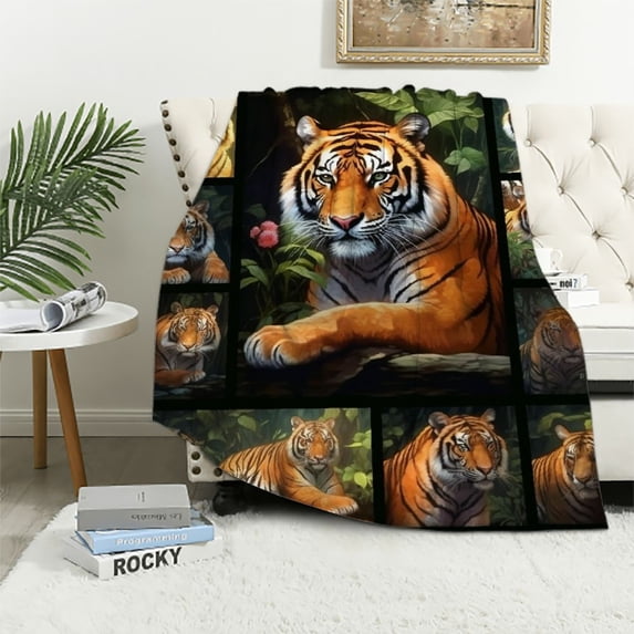HENGT Tiger Blanket, Tiger Decor, Tiger Gifts for Women Men, Animal Throw Blanket, Tiger Gifts for Kids Adults Boys Girls, Tiger Gifts for Tiger Lovers, Soft Cozy for Couch Throw Blanket