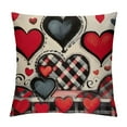 thumbnail image 1 of HENGT  Valentine's Day Pillow Covers Red Black Hearts Decor White Throw Pillow Covers Valentine's Day Cushion Case Decoration for Sofa Couch, 1 of 5
