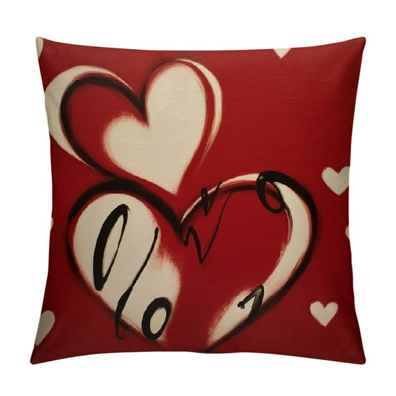 HENGT Valentines Day Pillow Covers Red White Sweet Love Throw Pillow Case Cushion Cover for Home Couch Sofa Wedding Anniversary Decoration