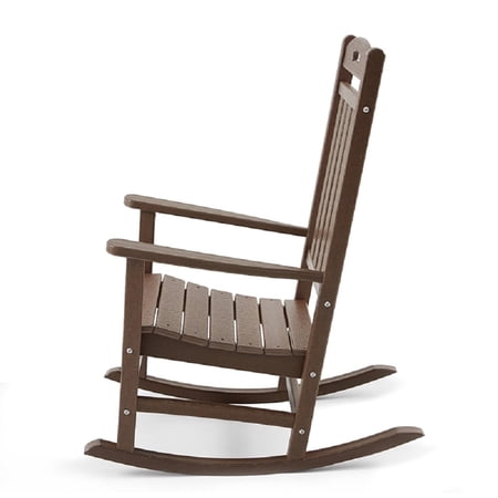 HENJ OUTDOOR INC Brayshun Plastic Patio Rocking Chair Mahogany