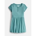 thumbnail image 1 of Wonder Nation Girls' Ribbed Henley Dress with Short Sleeves, Sizes 4-18, 1 of 4
