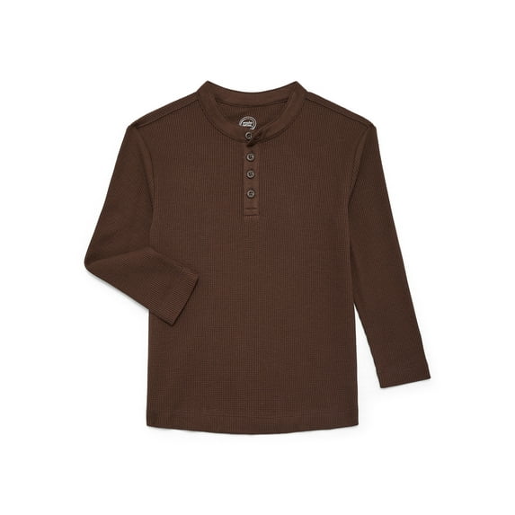 Wonder Nation Boys Thermal Top with Long Sleeves, Sizes 4-18 & Husky