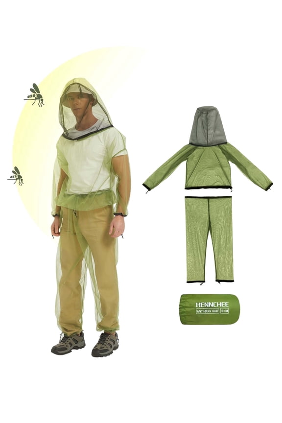 2Sets Mosquito Suits for Adults, Mesh Net Bug Jacket Pant Suit, Outdoor Full Body Protection Mosquito Proof Clothing L/XL