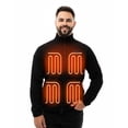 thumbnail image 1 of HENNCHEE Men's Heated Fleece Jacket with 12V 16,000mAh Battery, 5 Heating Zones & Dual Controls, Zip-Up Heated Sweatshirt, Black/X-Large, 1 of 9