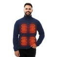 thumbnail image 1 of HENNCHEE Heated Fleece Jackets for Men with Battery Pack, Zip Up Heating Sweater, Navy/Medium, 1 of 1