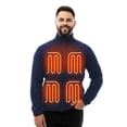 thumbnail image 1 of HENNCHEE Men's Heated Fleece Jacket with 12V 16,000mAh Battery, 5 Heating Zones & Dual Controls, Zip-Up Heated Sweatshirt, Navy/Small, 1 of 8