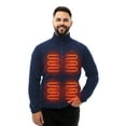 thumbnail image 1 of HENNCHEE Heated Fleece Jackets for Men with Battery Pack, Zip Up Heating Sweater, Navy/Small, 1 of 1