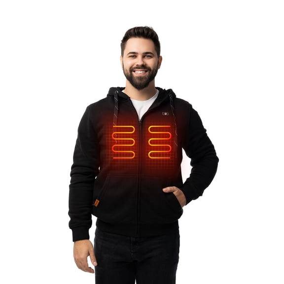 HENNCHEE Heated Hoodies for Men and Women with Battery Pack, Black/Large