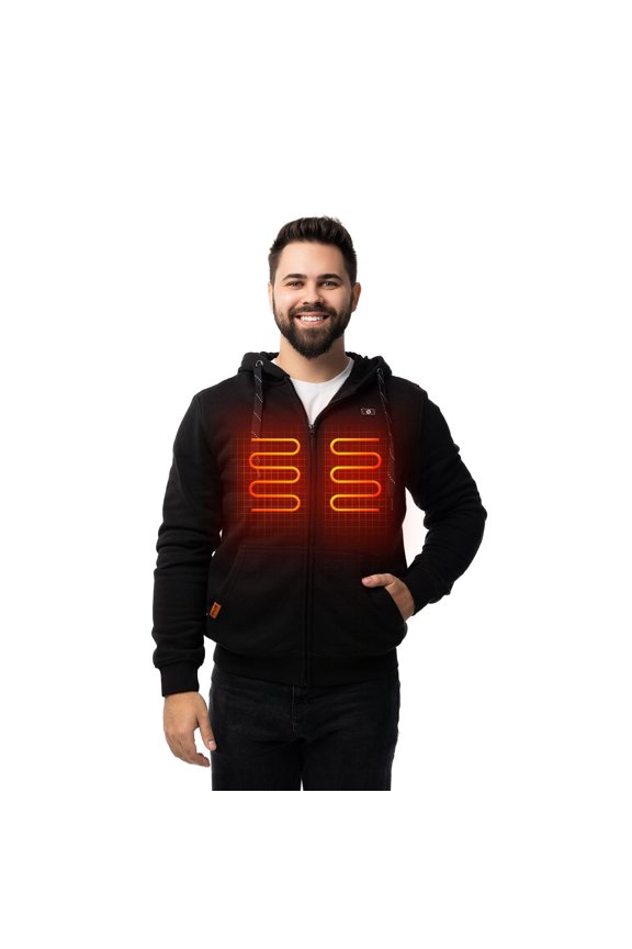 Heated Hoodies for Men and Women with Battery Pack, Black/X-Large