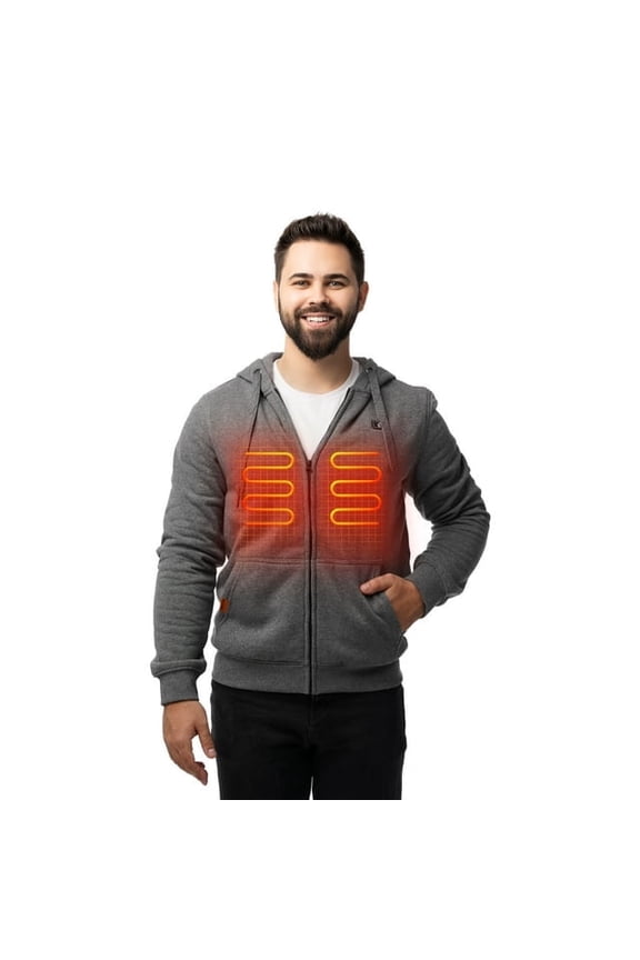Heated Hoodies for Men and Women with Battery Pack, Grey/XX-Large