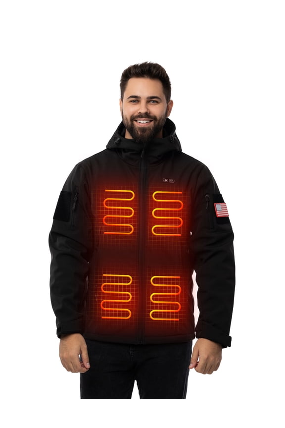 Heated Jackets for Men with Battery Pack, Electric Self Heating Winter Coat, Medium