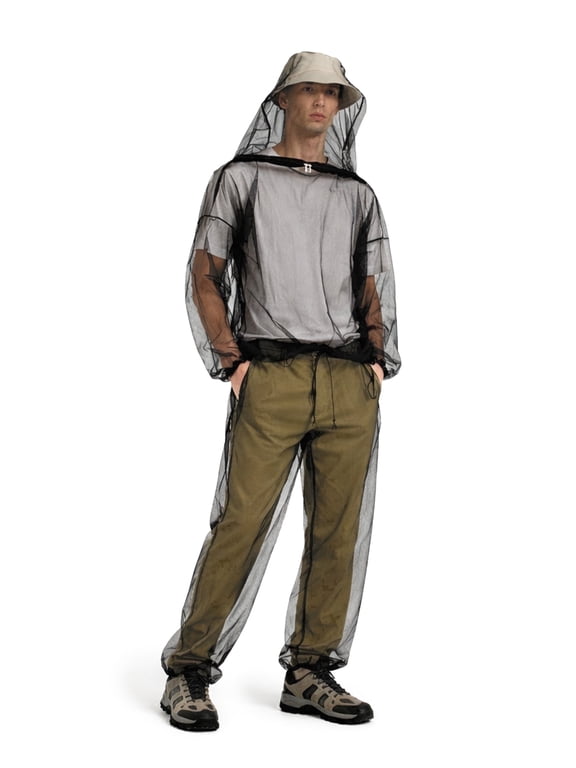 Mosquito Suits for Adults, Mesh Net Bug Jacket Pant Suit, Outdoor Full Body Protection Mosquito Proof Clothing (S/M, Green)