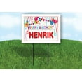 thumbnail image 1 of HENRIK HAPPY BIRTHDAY BALLOONS 18 in x 24 in Yard Sign Road Sign with Stand, 1 of 4