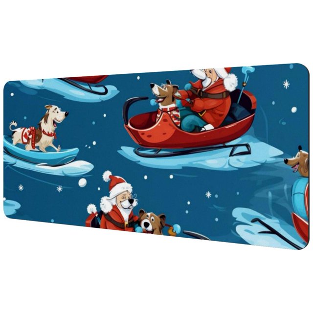 HEOEH Extra Large Mouse Pad, Christmas Santa Sleigh Pattern Extended