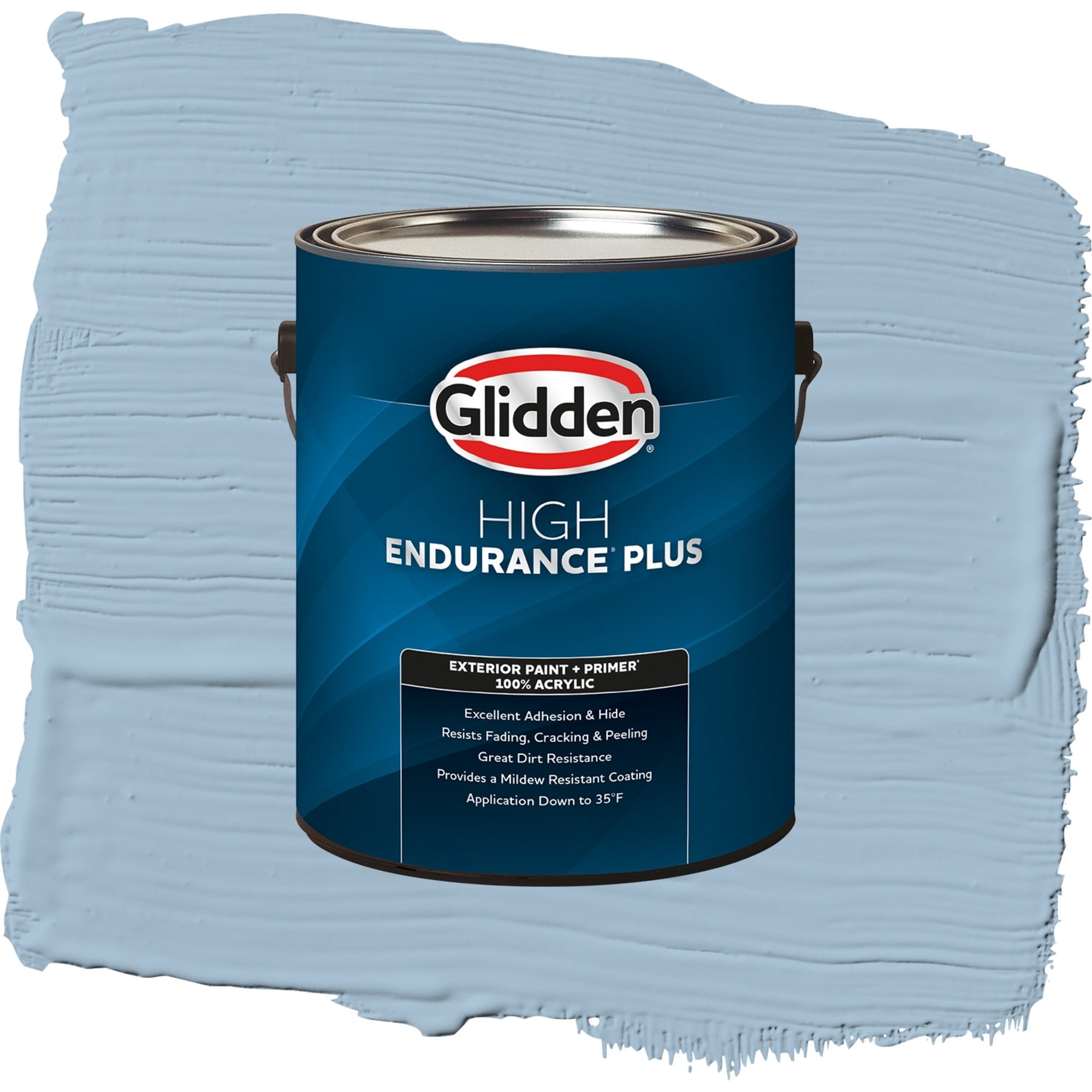 Glidden High Endurance Plus Always Blue Flat Exterior Paint and Primer, 1 Gallon