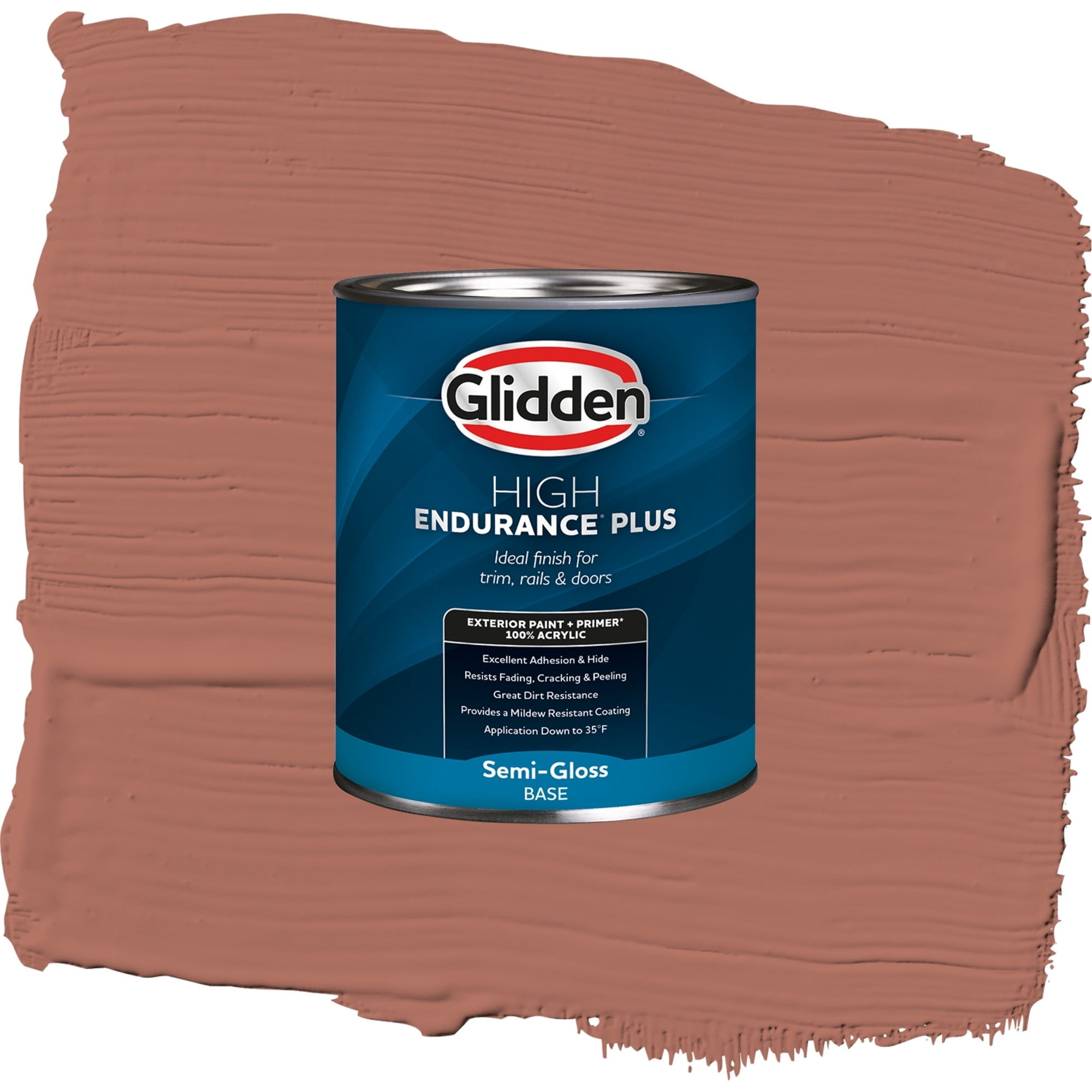 Glidden High Endurance Plus Amaretto Semi Gloss Exterior Paint and Primer, 1 Quart