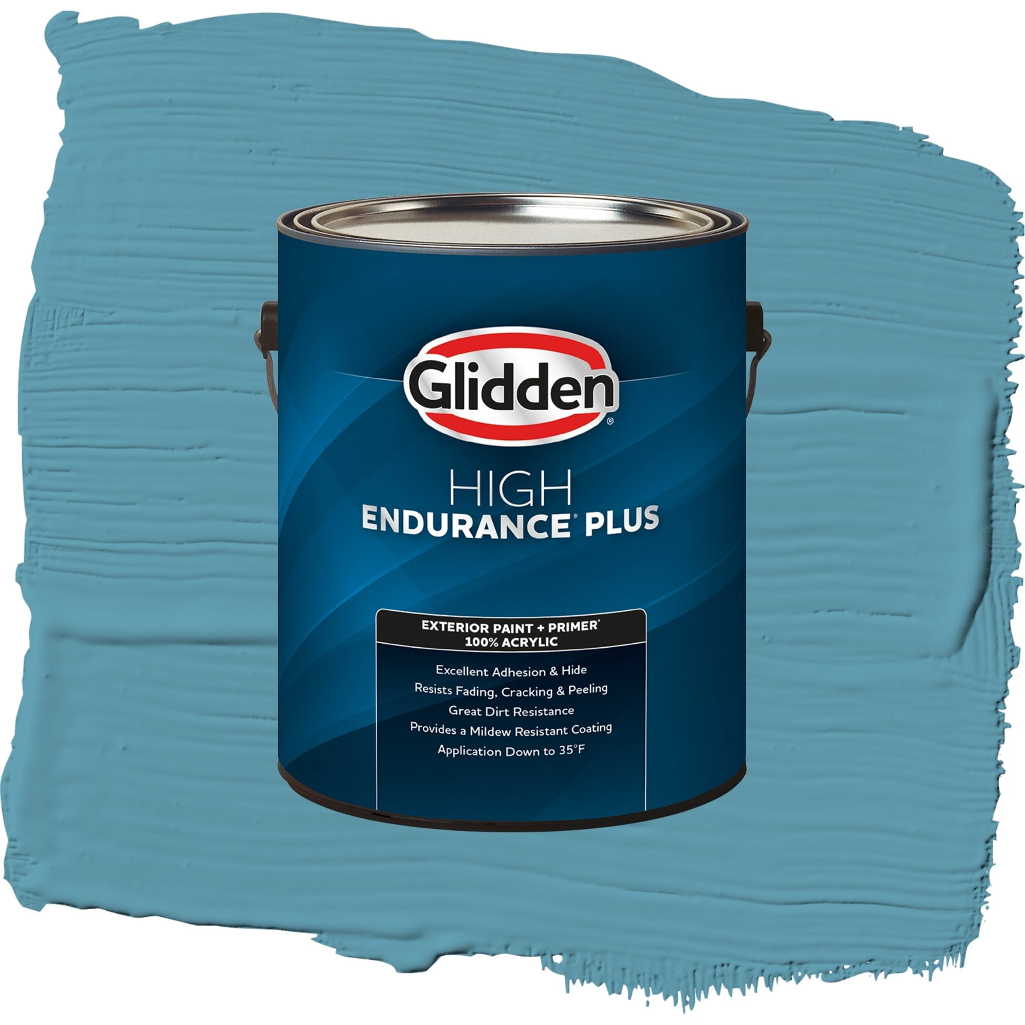 Glidden High Endurance Plus Aqua Blue Semi Gloss Exterior Paint and Primer, 1 Gallon