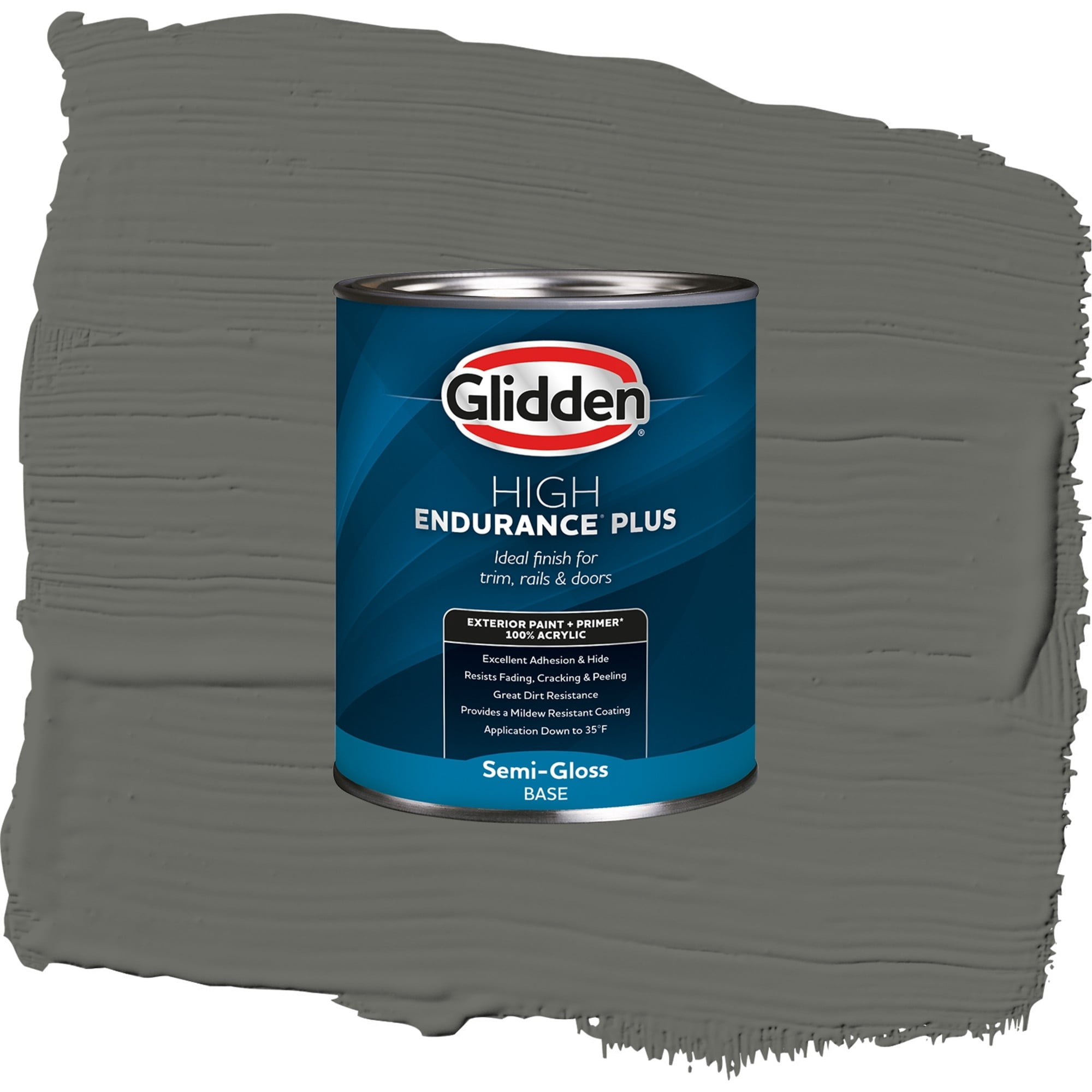 Glidden High Endurance Plus Armory Satin Exterior Paint and Primer, 1 Quart