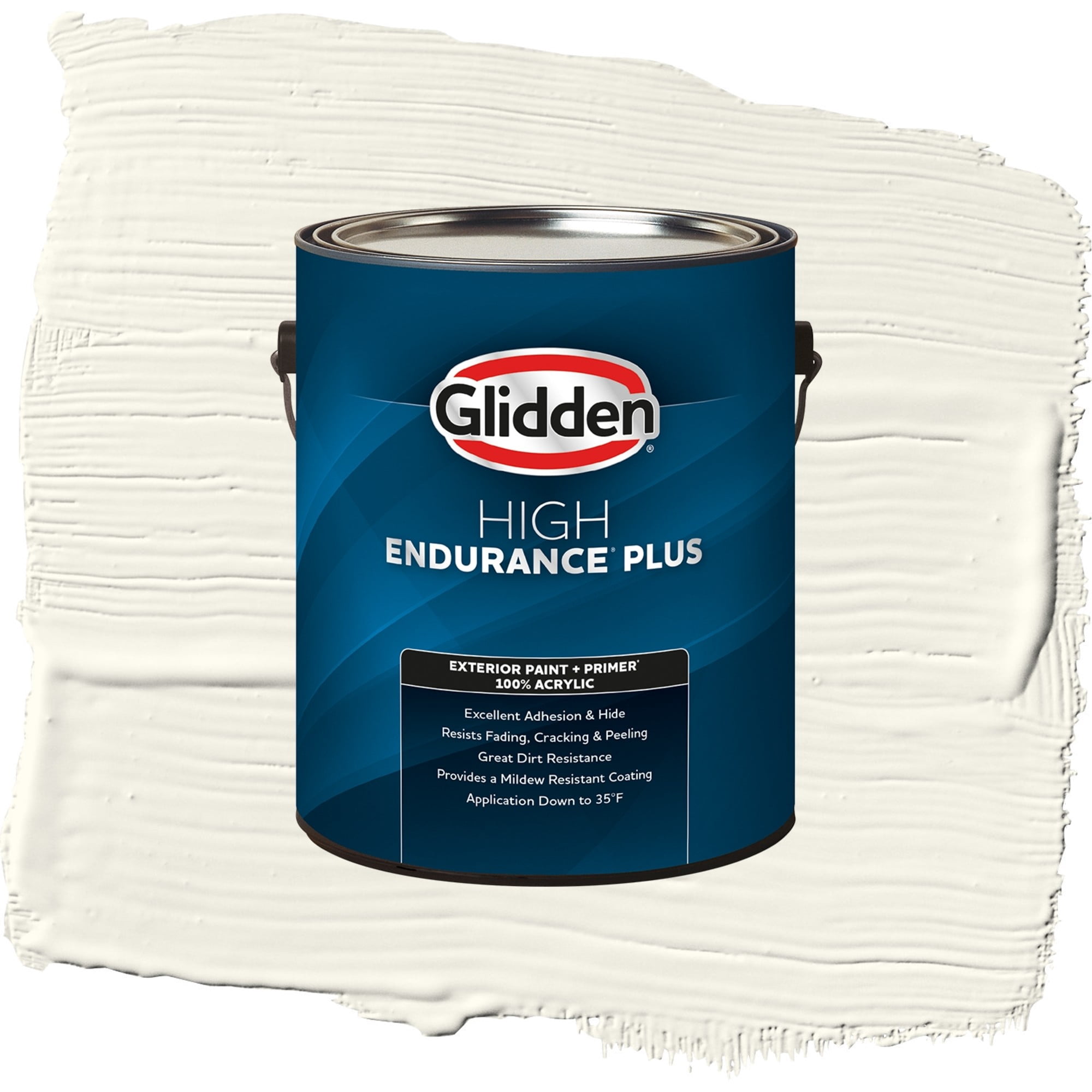 Glidden High Endurance Plus Atrium White Semi Gloss Exterior Paint and Primer, 1 Gallon