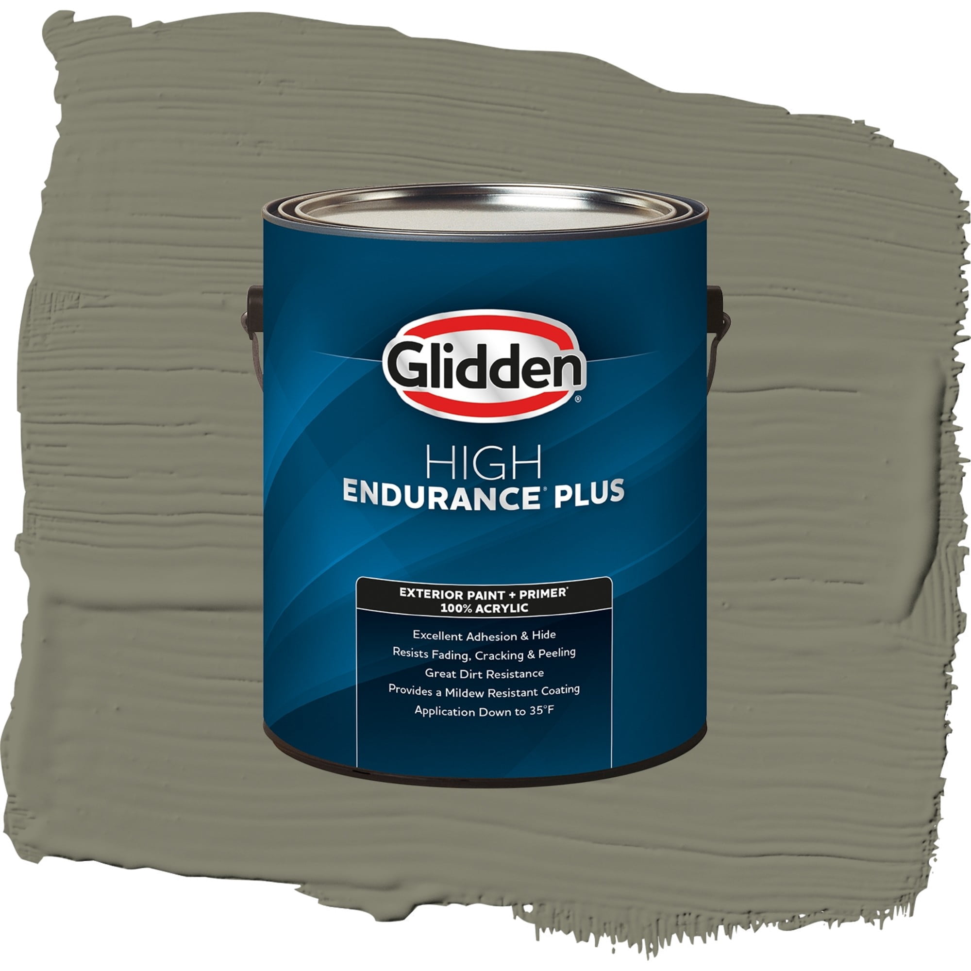 Glidden High Endurance Plus Autumn Gray Flat Exterior Paint and Primer, 1 Gallon
