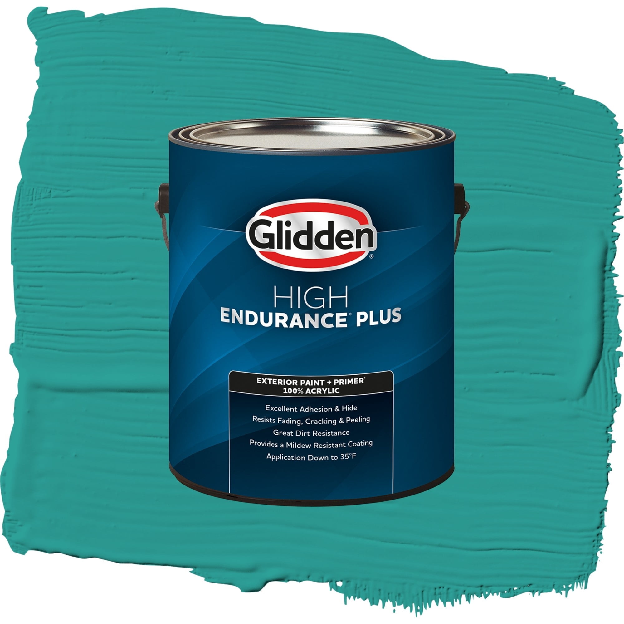Glidden High Endurance Plus Azure Tide Flat Exterior Paint and Primer, 1 Gallon