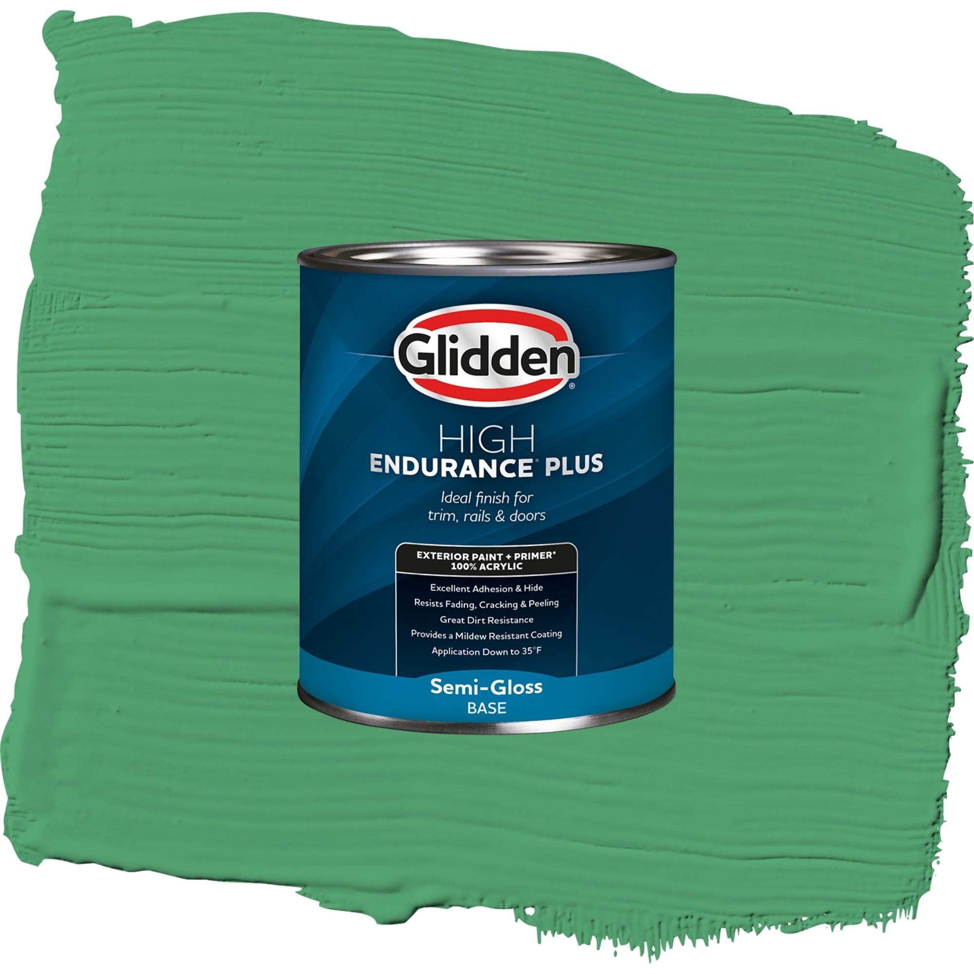 Glidden High Endurance Plus Basil Pesto Satin Exterior Paint and Primer, 1 Quart
