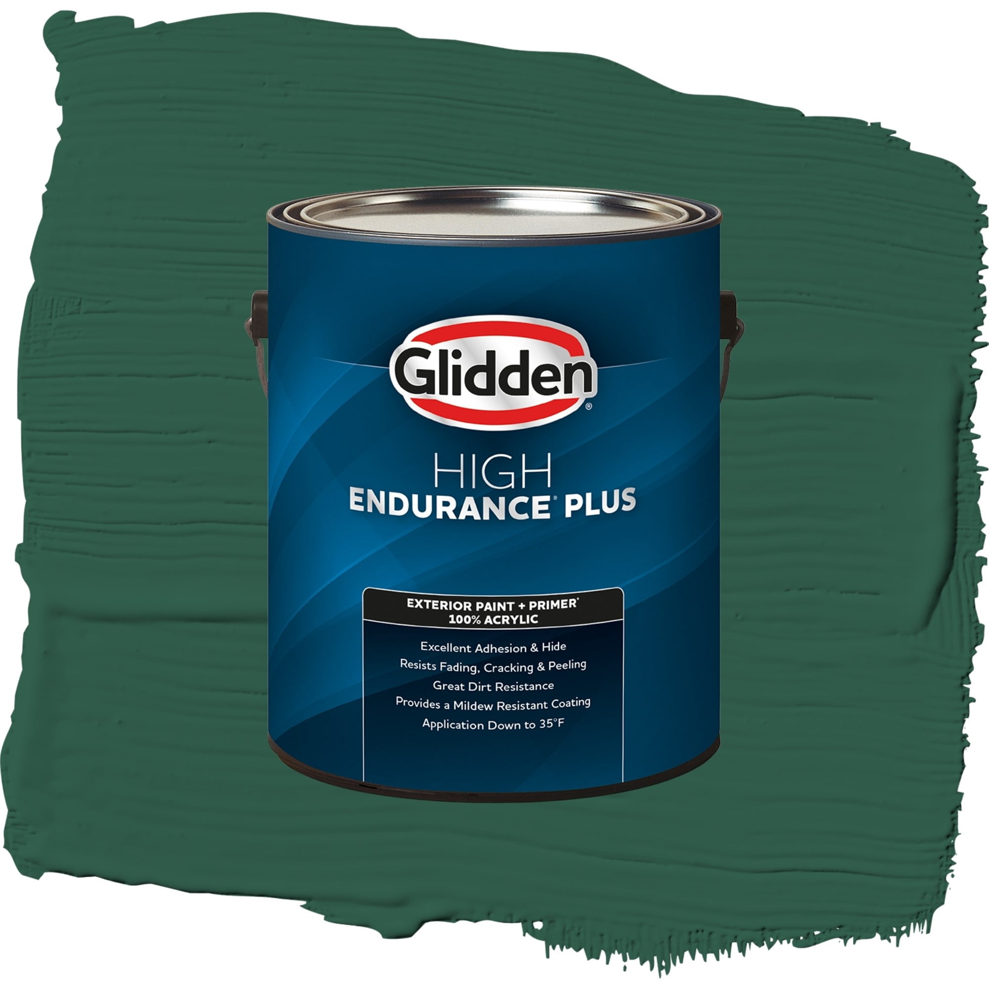 Glidden High Endurance Plus Billiard Green Semi Gloss Exterior Paint and Primer, 1 Gallon