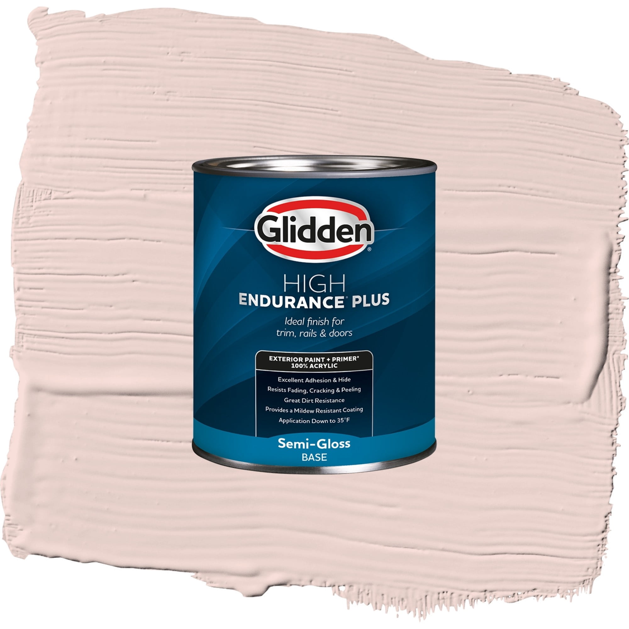 Glidden High Endurance Plus Birthday Cake Satin Exterior Paint and Primer, 1 Quart