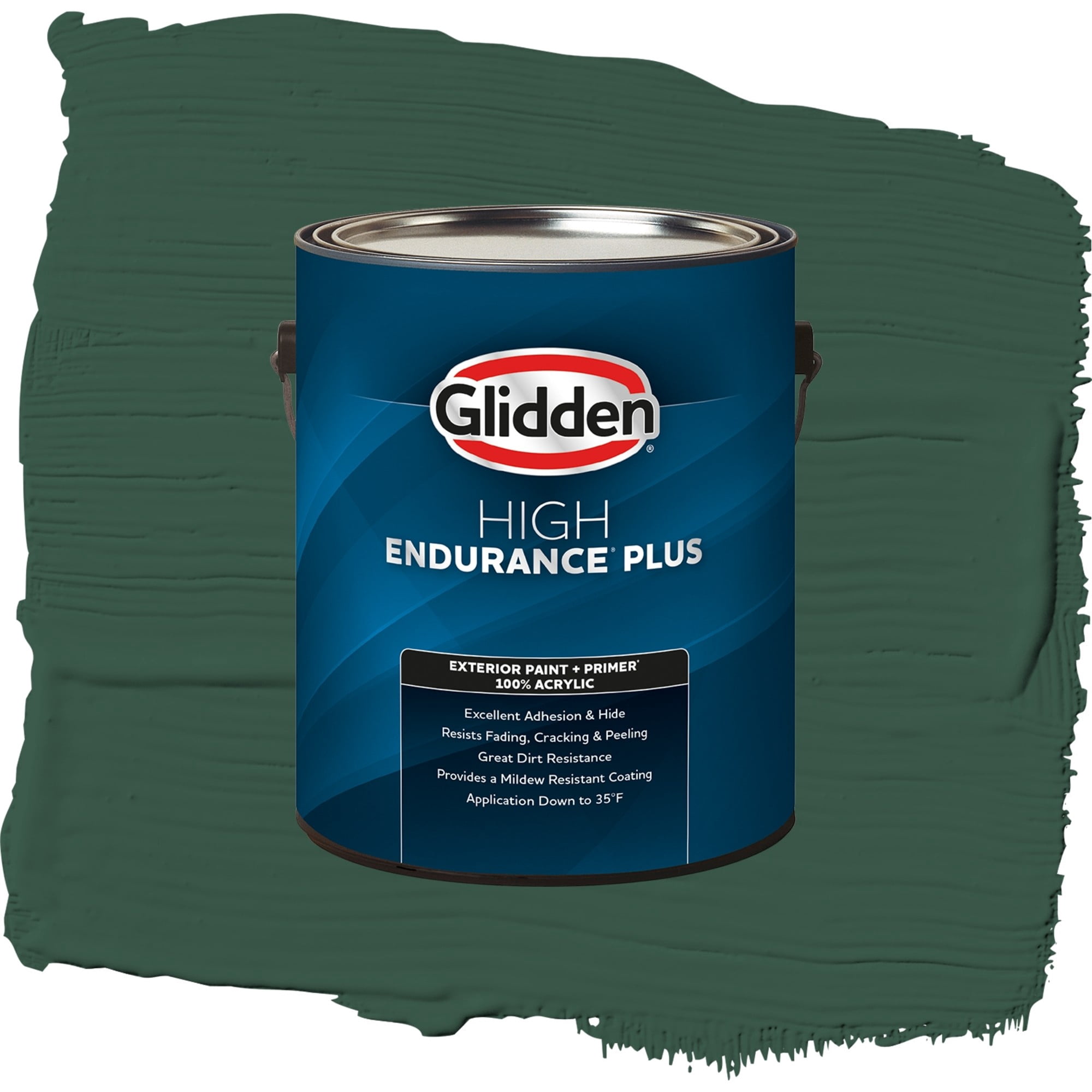 Glidden High Endurance Plus Black Spruce Satin Exterior Paint and Primer, 1 Gallon