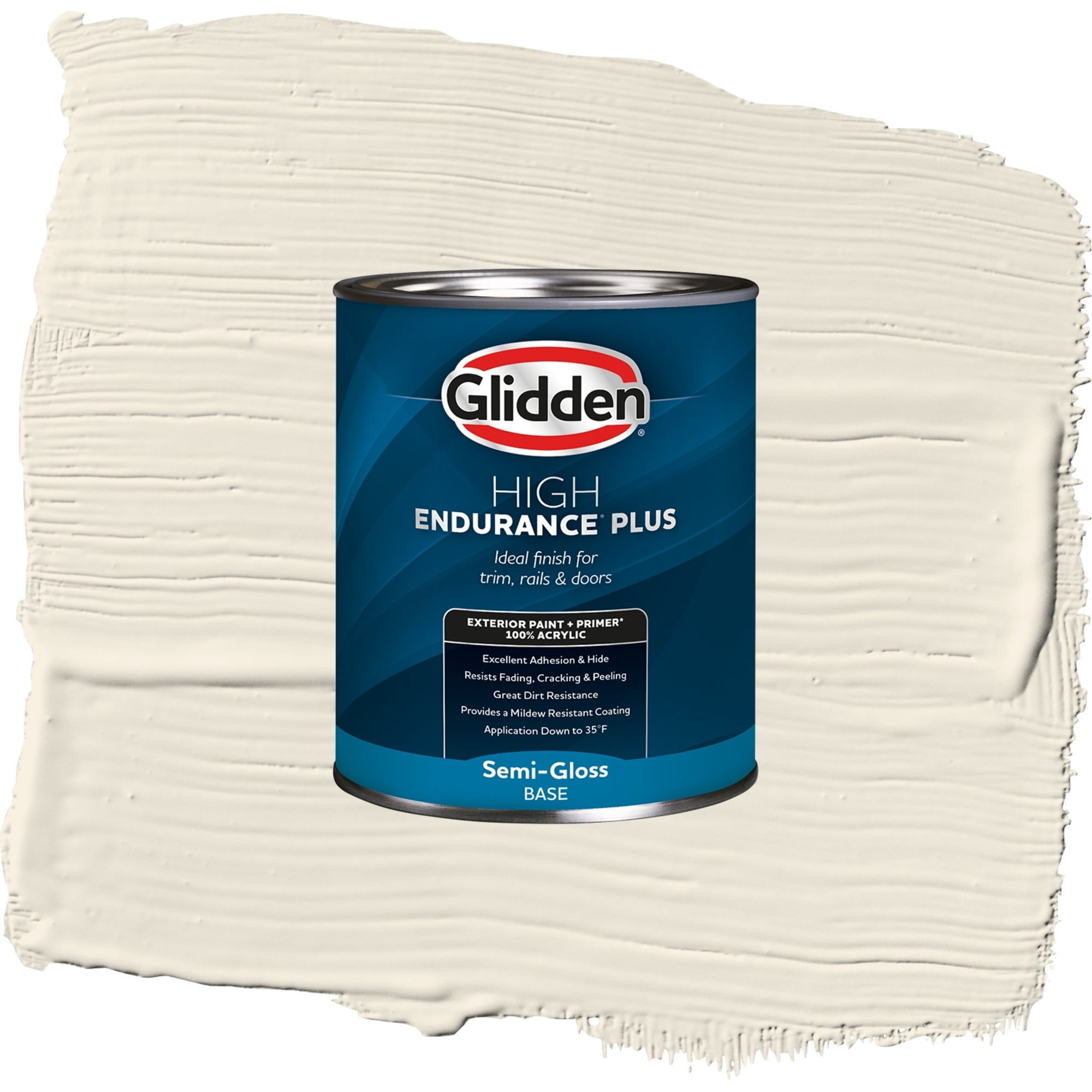 Glidden High Endurance Plus Blank Canvas Satin Exterior Paint and Primer, 1 Quart