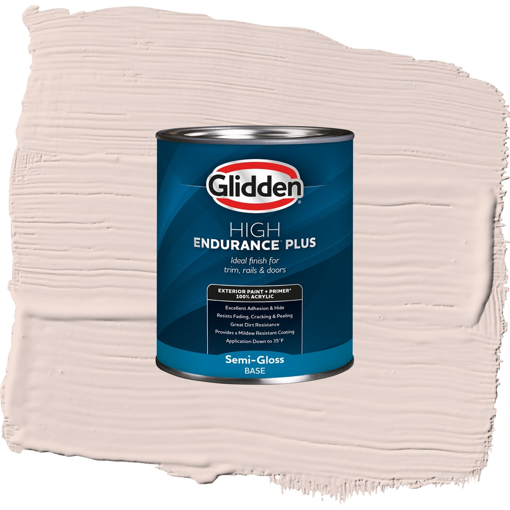 Glidden High Endurance Plus Blossom Pink Semi Gloss Exterior Paint and Primer, 1 Quart