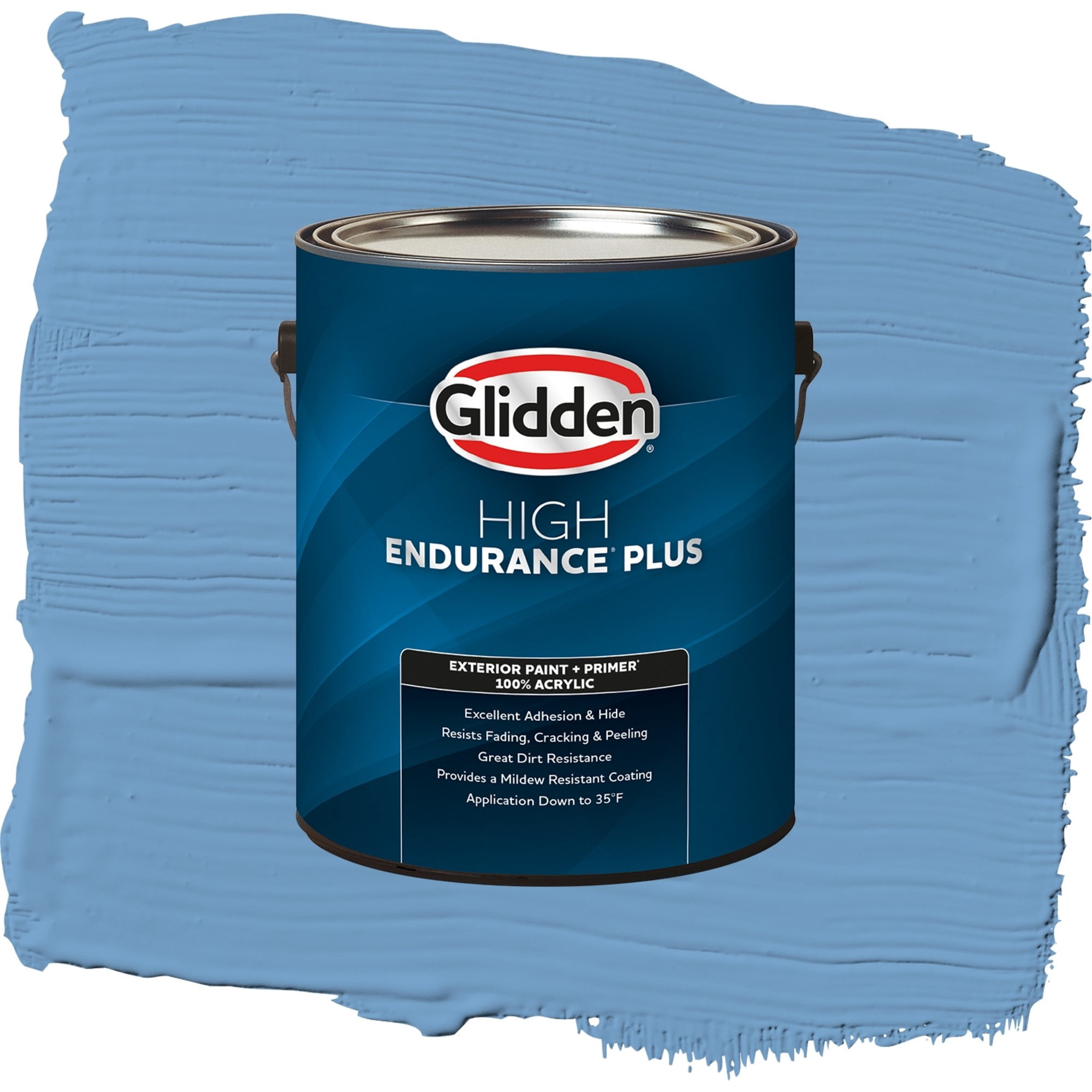 Glidden High Endurance Plus Blue Promise Flat Exterior Paint and Primer, 1 Gallon