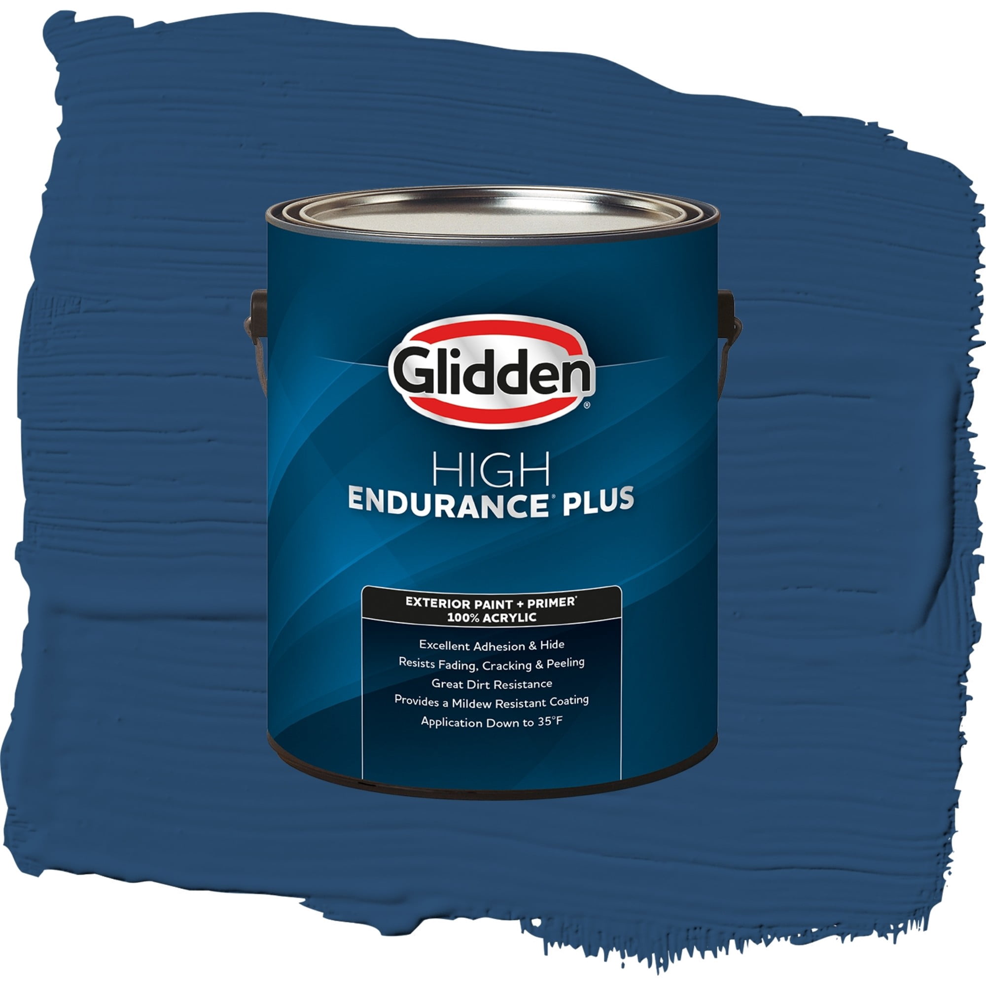 Glidden High Endurance Plus Blue Tang Flat Exterior Paint and Primer, 1 Gallon