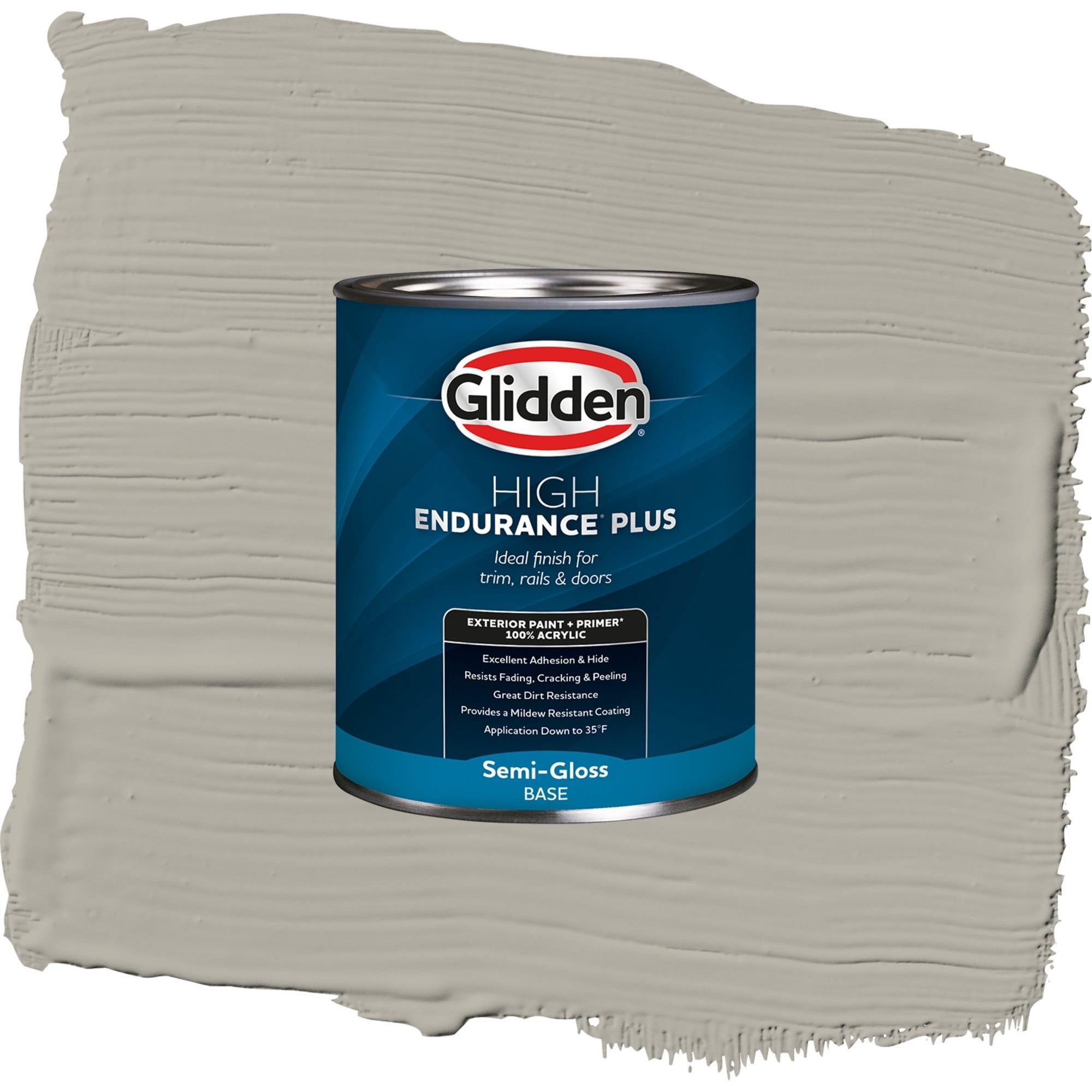 Glidden High Endurance Plus Boulder Creek Semi Gloss Exterior Paint and Primer, 1 Quart