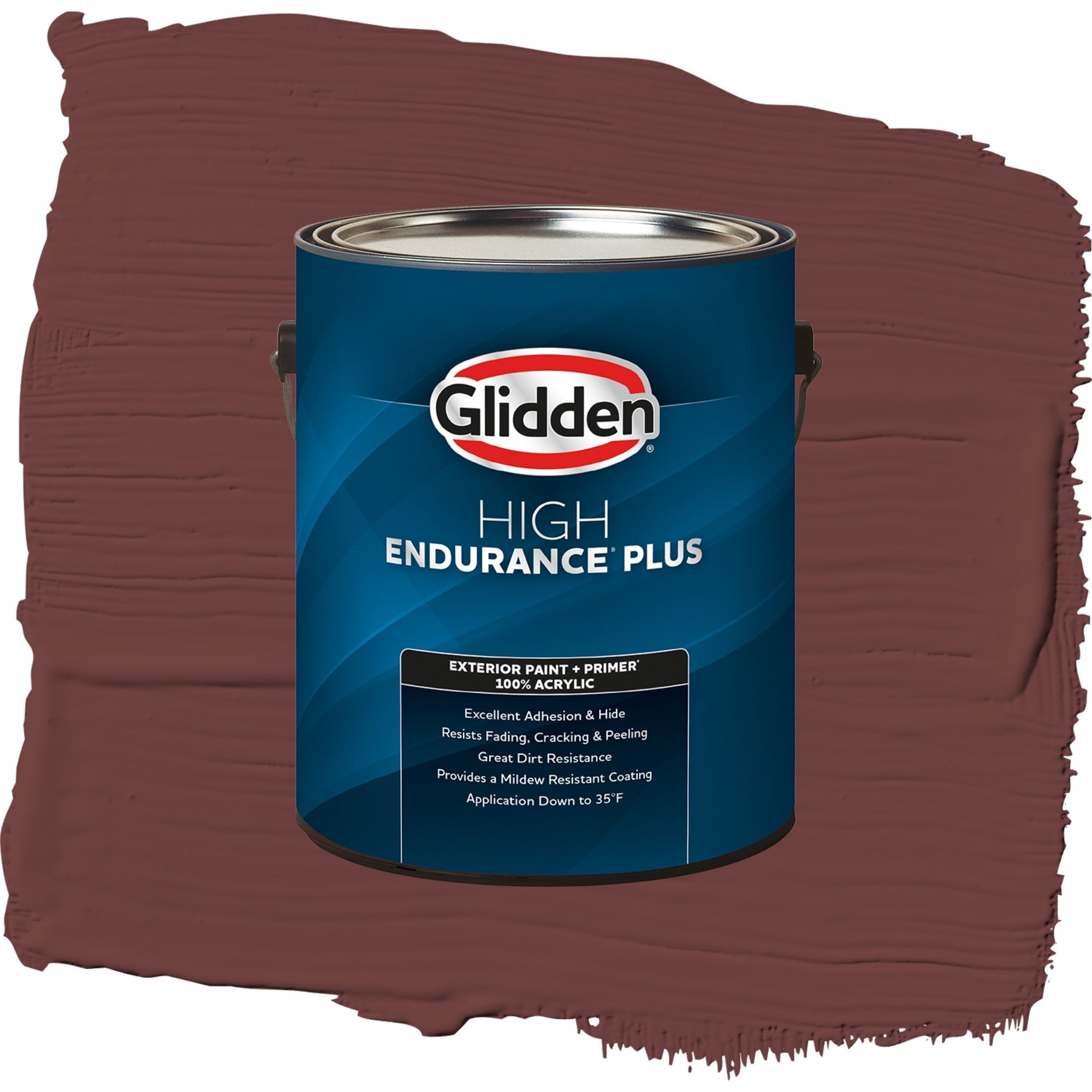 Glidden High Endurance Plus Burgundy Wine Semi Gloss Exterior Paint and Primer, 1 Gallon