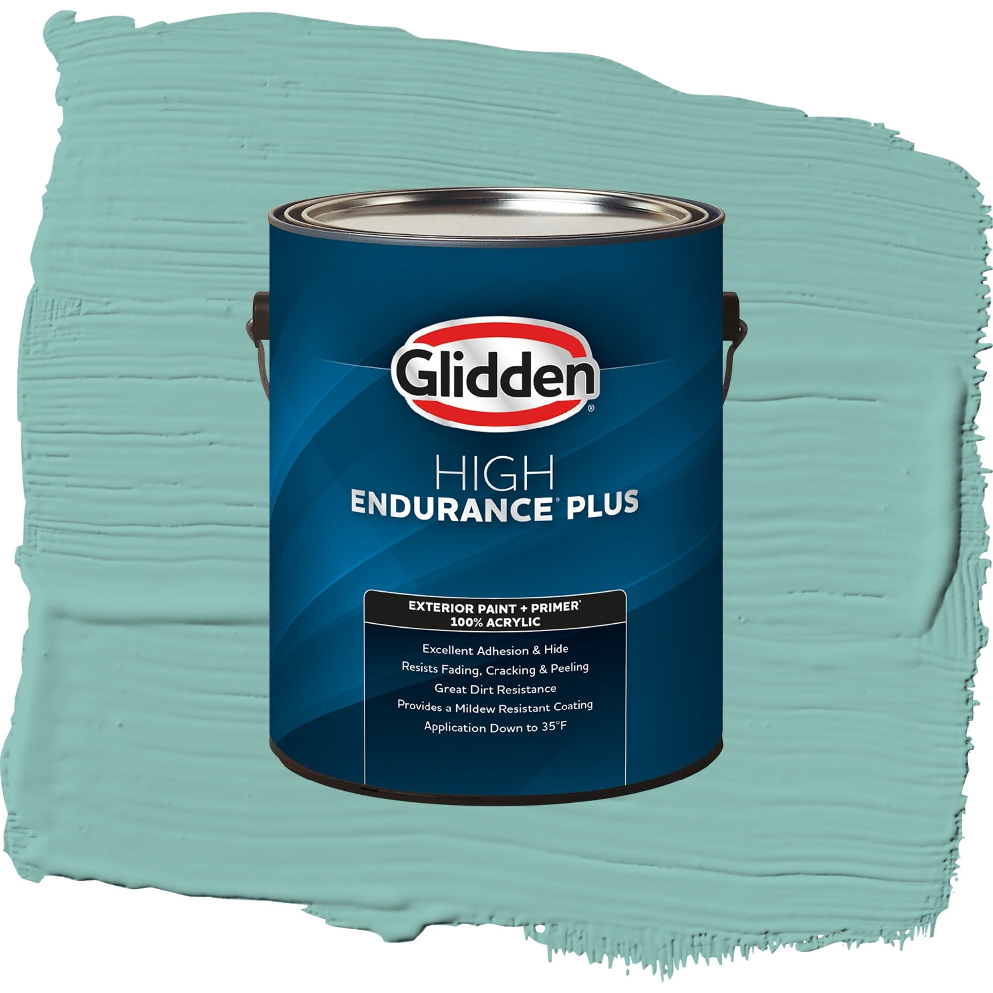 Glidden High Endurance Plus Caribbean Green Flat Exterior Paint and Primer, 1 Gallon