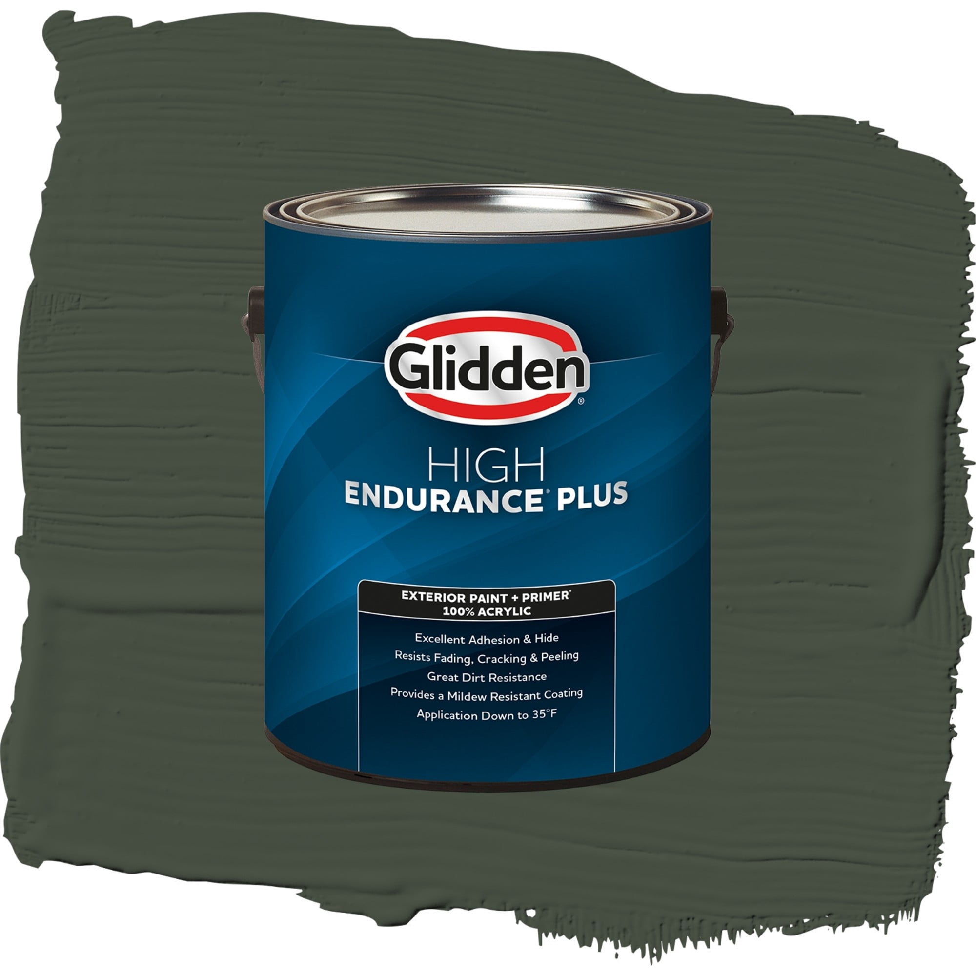 Glidden High Endurance Plus Charcoal Smoke Semi Gloss Exterior Paint and Primer, 1 Gallon