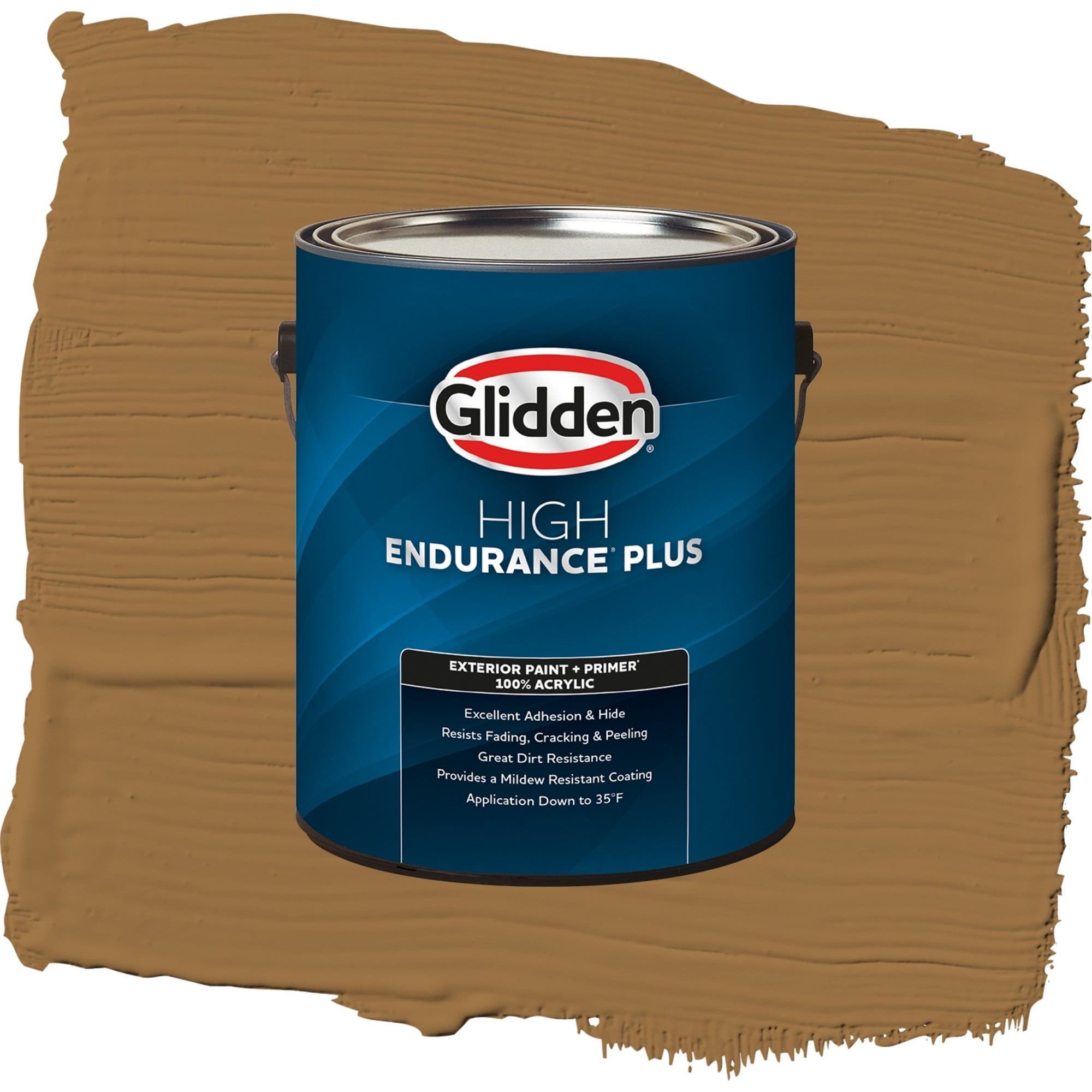 Glidden High Endurance Plus Chewy Caramel Semi Gloss Exterior Paint and Primer, 1 Gallon