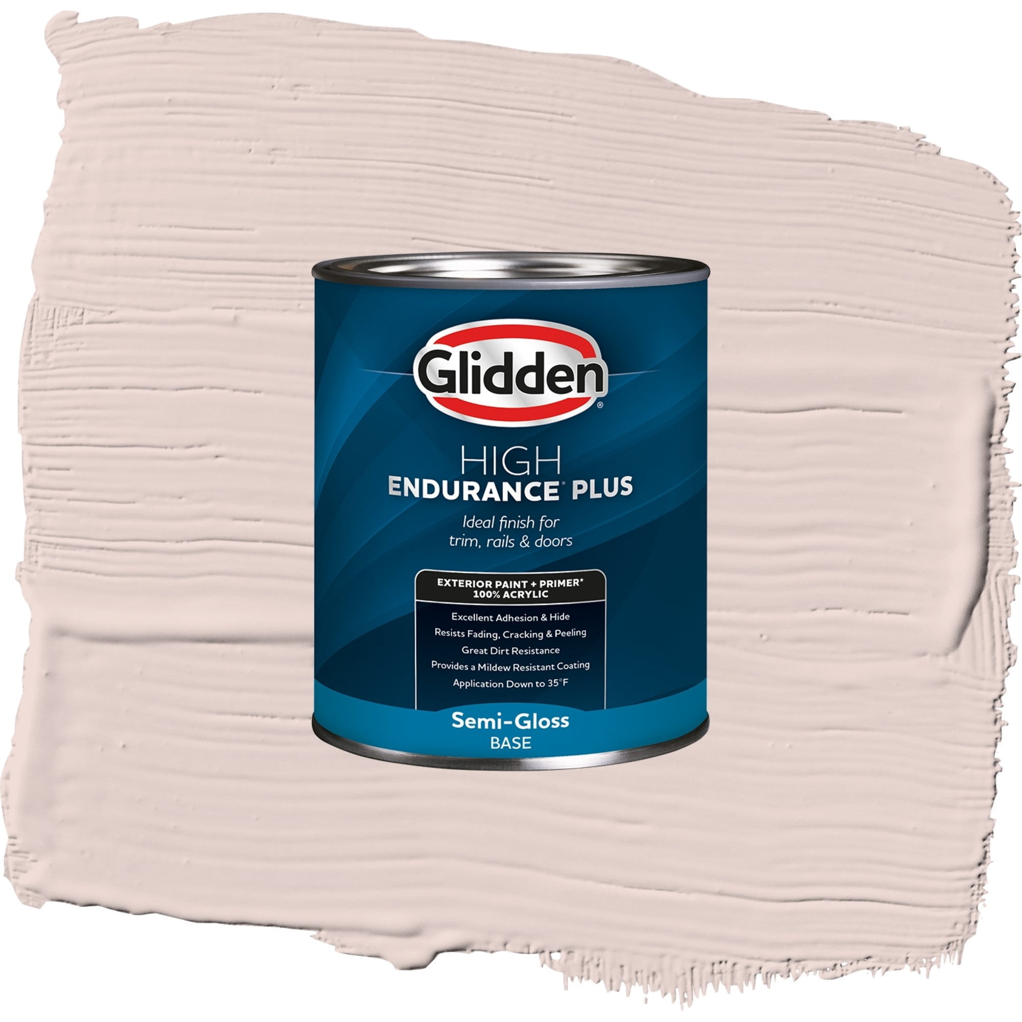 Glidden High Endurance Plus China Silk Semi Gloss Exterior Paint and Primer, 1 Quart