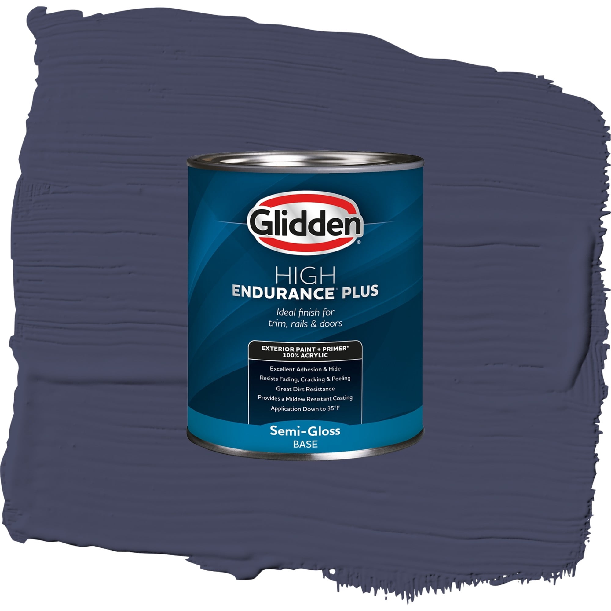Glidden High Endurance Plus Chinaberry Semi Gloss Exterior Paint and Primer, 1 Quart