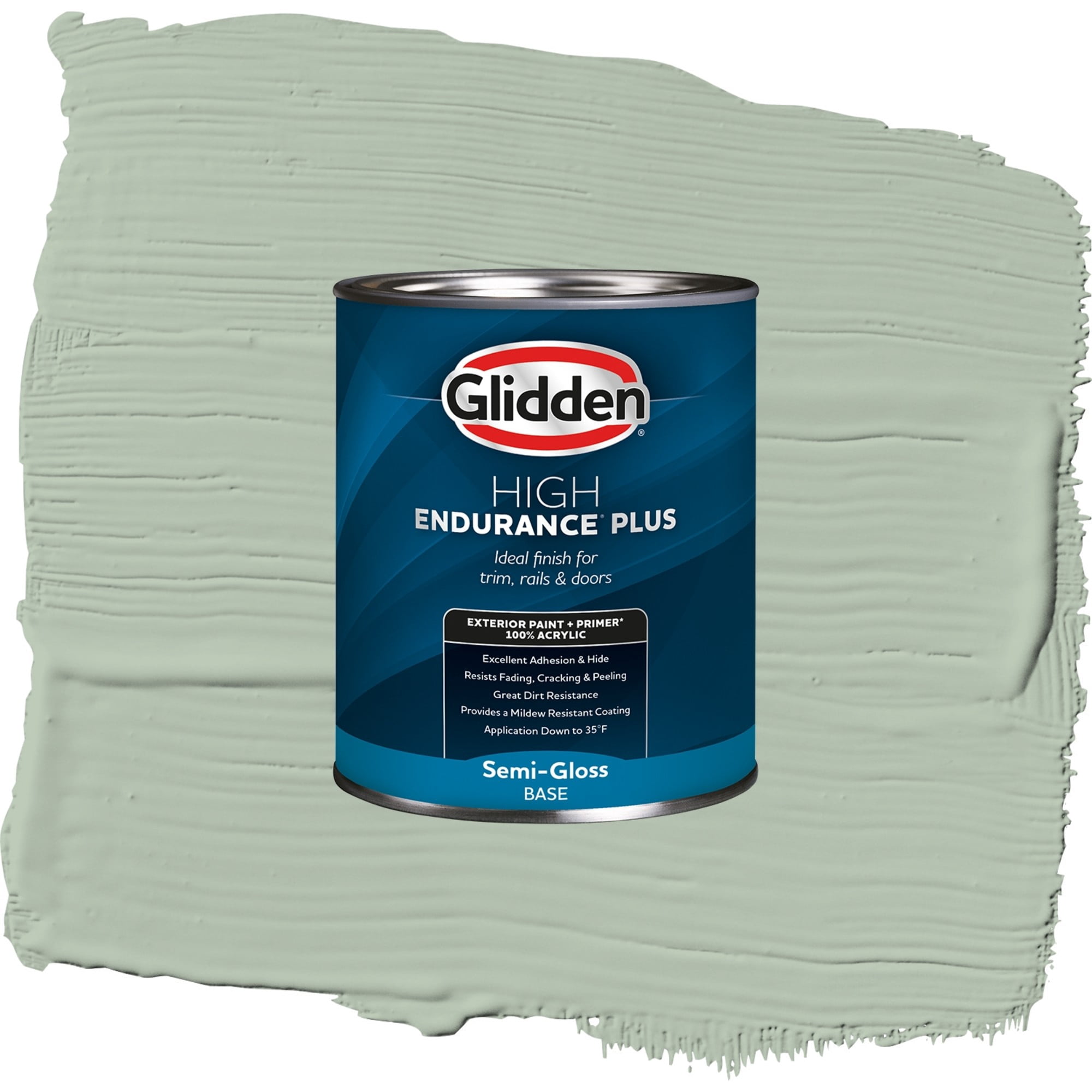 Glidden High Endurance Plus Coastal Crush Semi Gloss Exterior Paint and Primer, 1 Quart