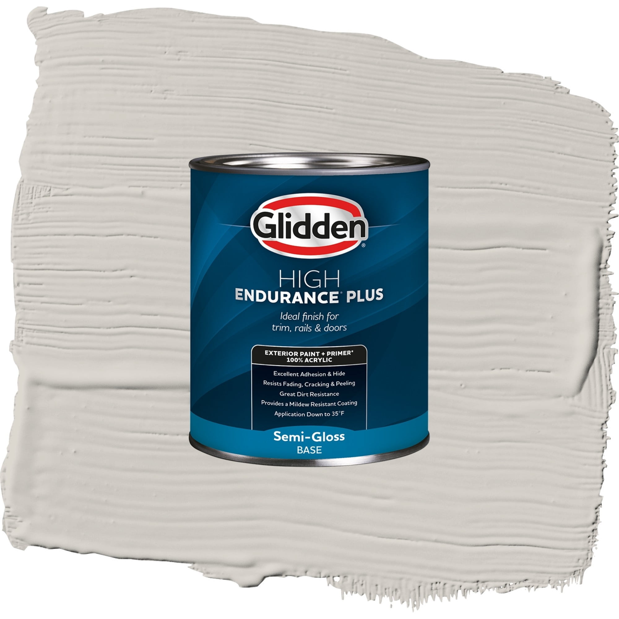 Glidden High Endurance Plus Cool Slate Satin Exterior Paint and Primer, 1 Quart