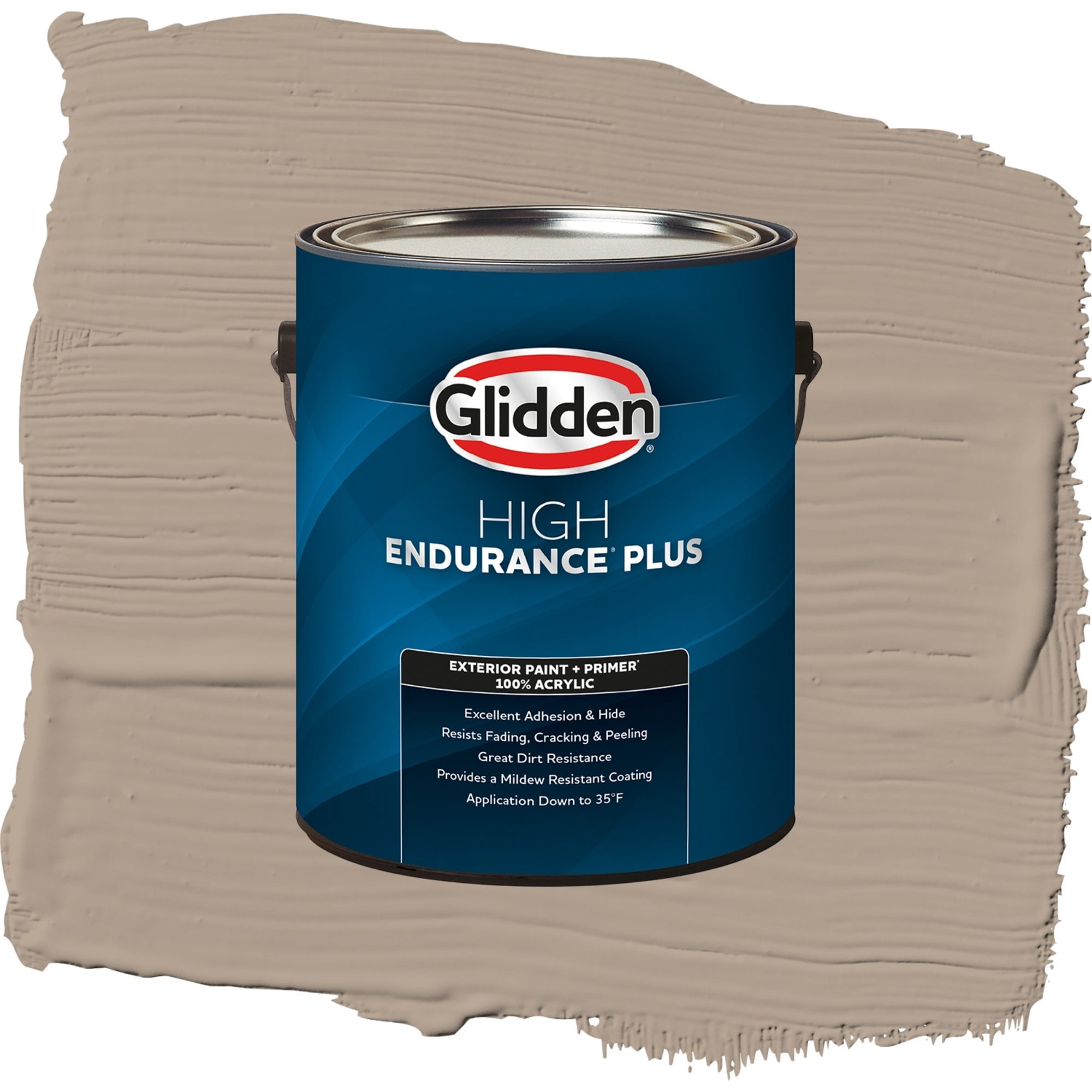 Glidden High Endurance Plus Cuppa Coffee Flat Exterior Paint and Primer, 1 Gallon