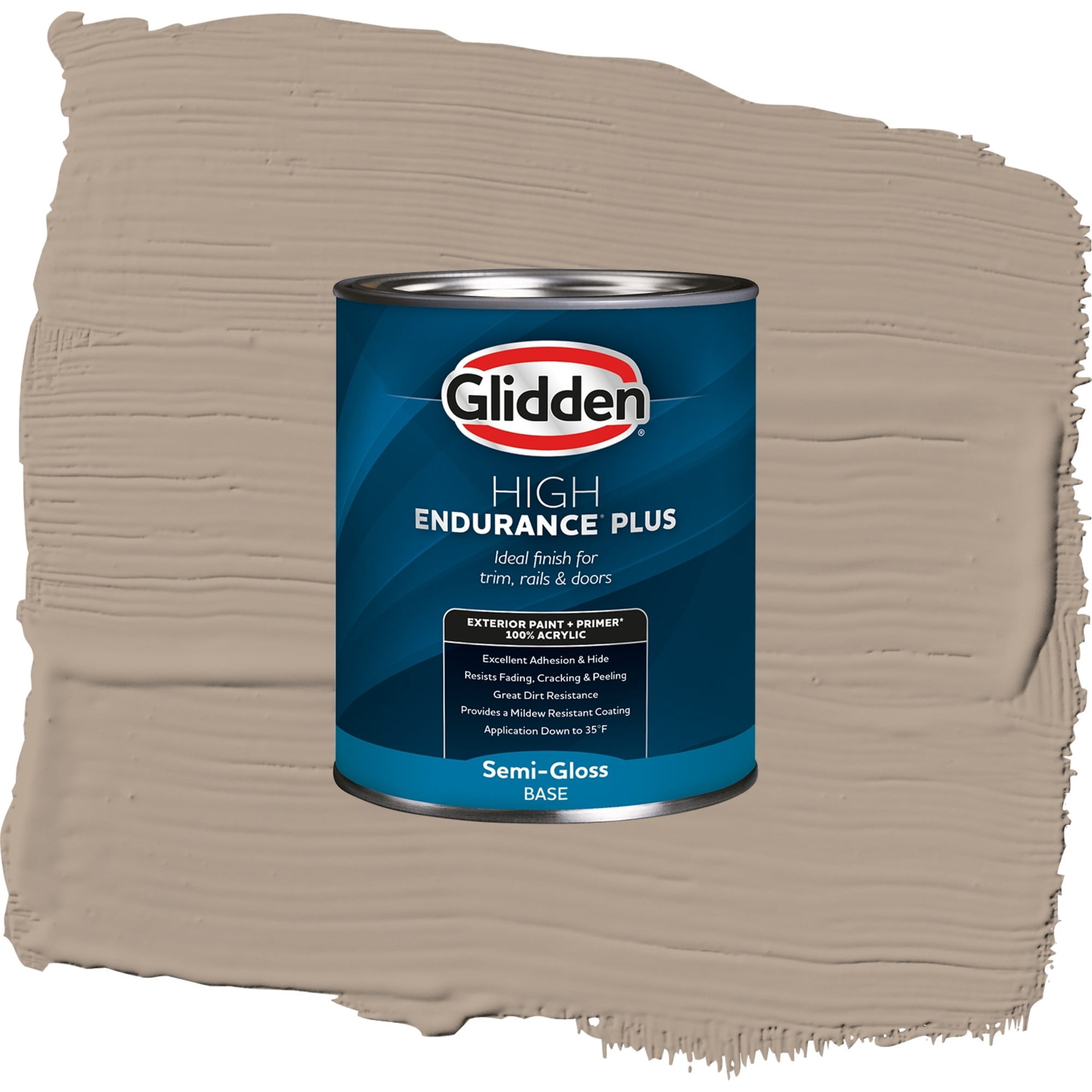 Glidden High Endurance Plus Cuppa Coffee Semi Gloss Exterior Paint and Primer, 1 Quart