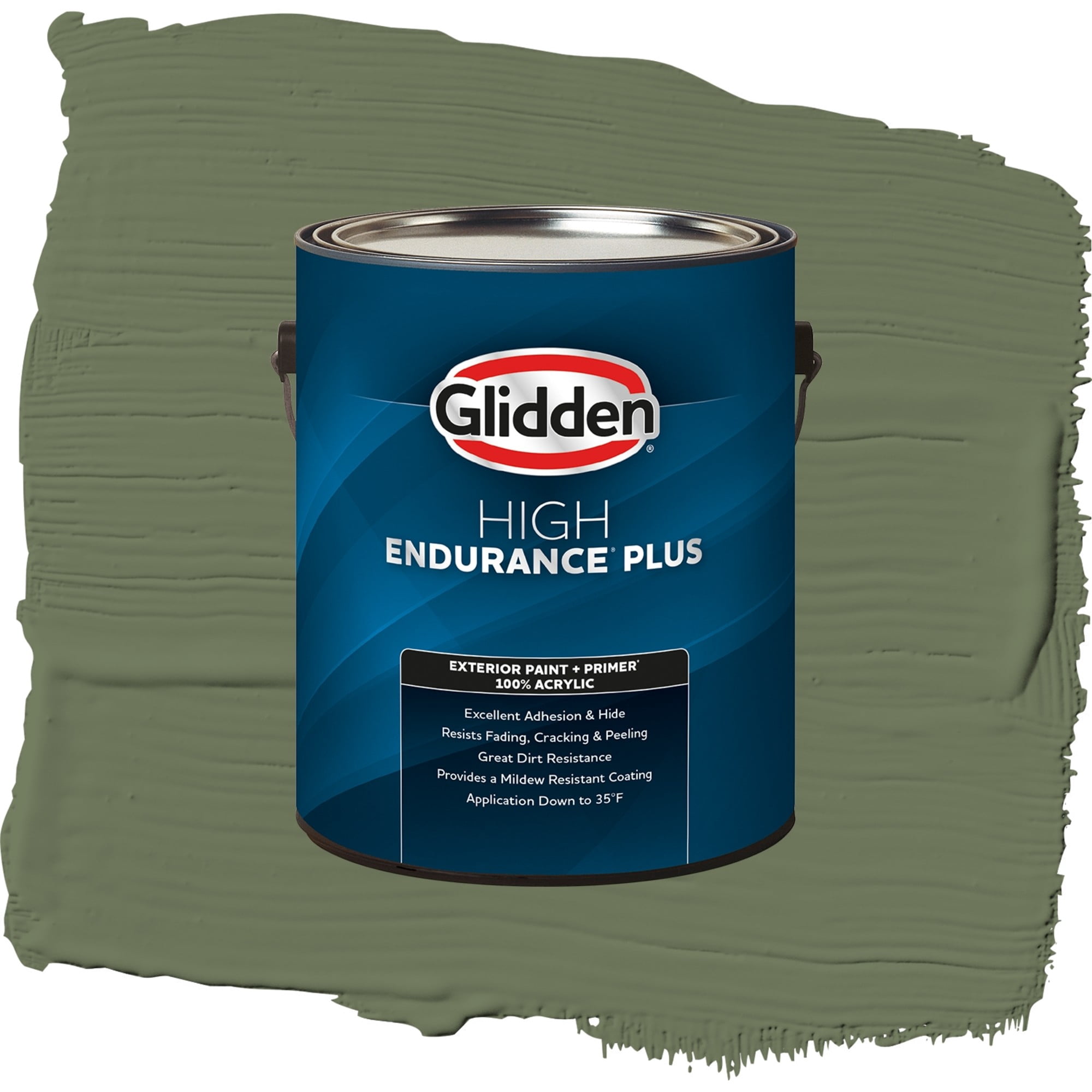 Glidden High Endurance Plus Dark Sage Semi Gloss Exterior Paint and Primer, 1 Gallon