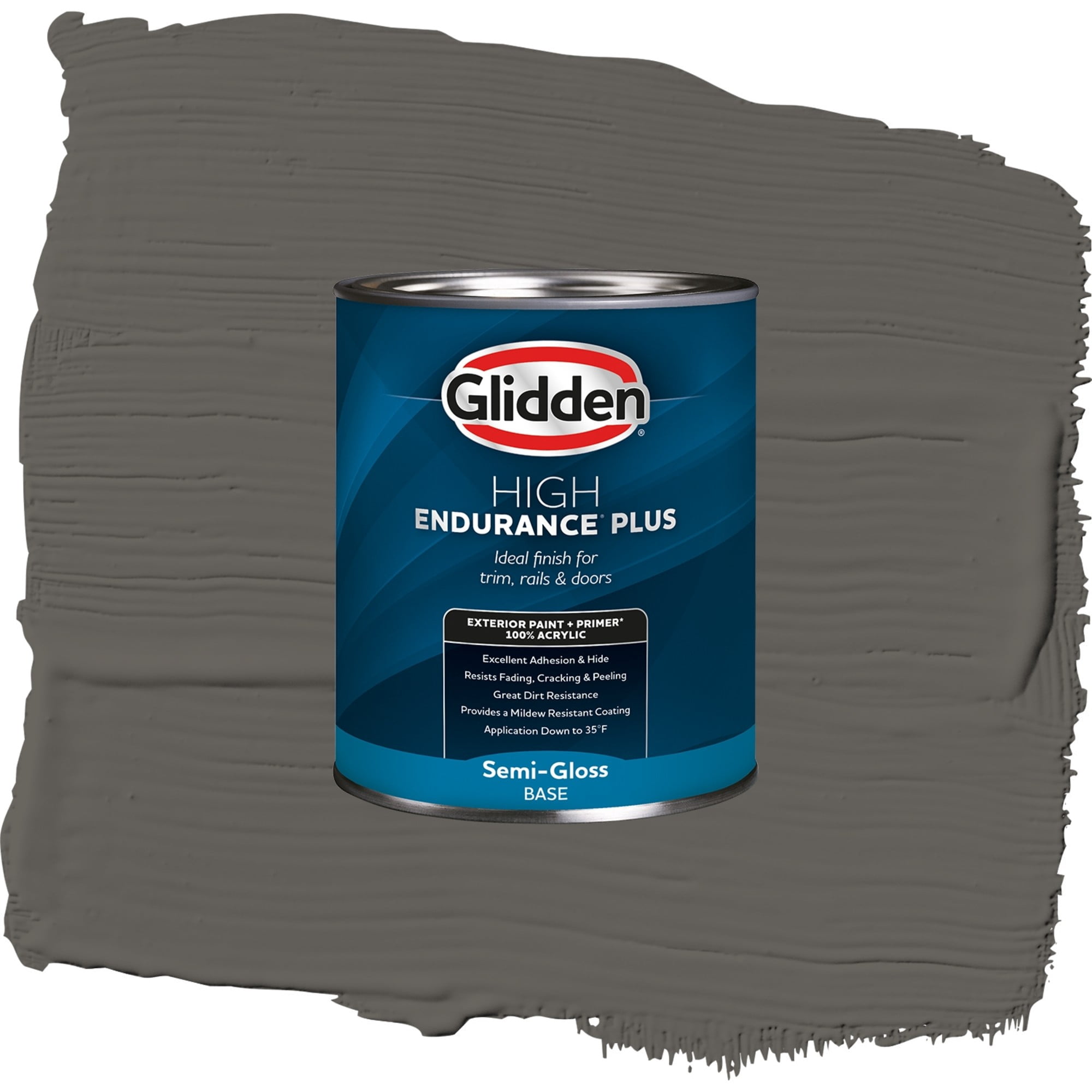 Glidden High Endurance Plus Dark Woods Semi Gloss Exterior Paint and Primer, 1 Quart